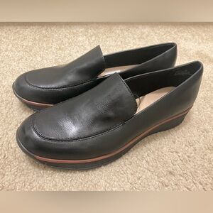 BareTraps Memory Foam Slip On Loafers Black Leather Women’s Shoes size 10
